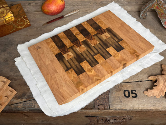 #05 Hirnholzschneidebrett ohne Gravur - Buche, Kirsche, Nussbaum, Eiche u.a